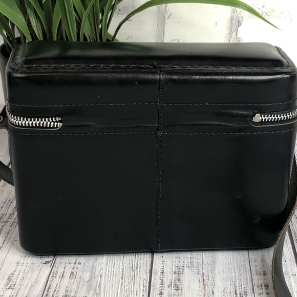 Genuine leather handmade Box Crossbody black bag - Picture 3 of 7